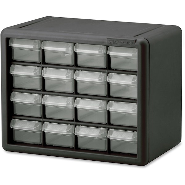 Storage Cabinet with 16 Drawers, Polymer; Plastic, 6.4" W x 8.5" H x